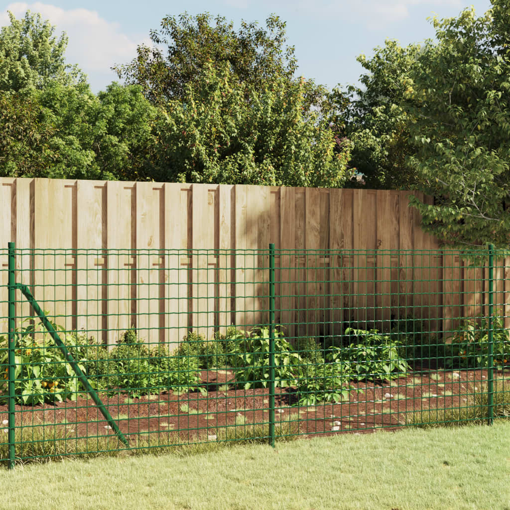 vidaXL Wire Mesh Fence with Flange Green 0.8x25 m