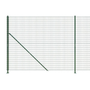 vidaXL Wire Mesh Fence with Flange Green 1.6x25 m