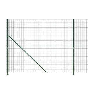 vidaXL Wire Mesh Fence with Flange Green 1.6x10 m