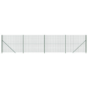 vidaXL Wire Mesh Fence with Flange Green 2x10 m