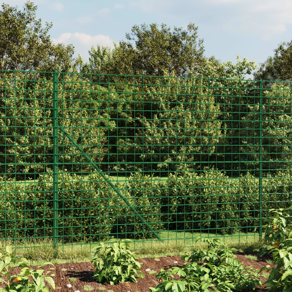 vidaXL Wire Mesh Fence with Flange Green 2.2x10 m