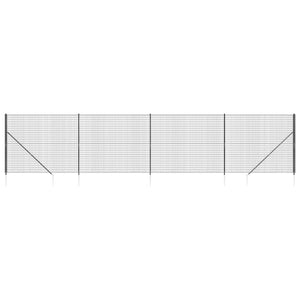 vidaXL Wire Mesh Fence with Spike Anchors Anthracite 1.4x10 m