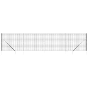 vidaXL Wire Mesh Fence with Spike Anchors Anthracite 1.4x10 m