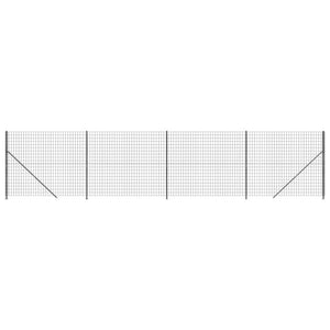 vidaXL Wire Mesh Fence with Flange Anthracite 2x10 m