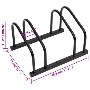 vidaXL Bike Rack for 2 Bikes Black Steel