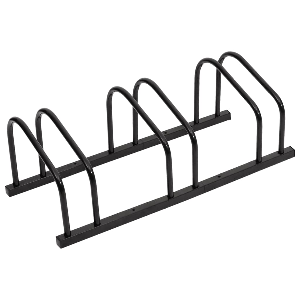 vidaXL Bike Rack for 3 Bikes Black Steel