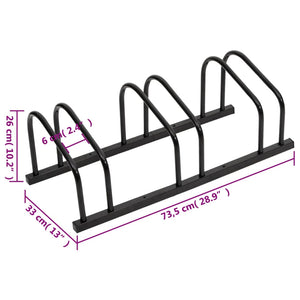 vidaXL Bike Rack for 3 Bikes Black Steel