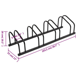 vidaXL Bike Rack for 4 Bikes Black Steel