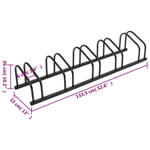 vidaXL Bike Rack for 5 Bikes Black Steel