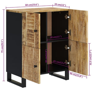 vidaXL Sideboard with 4 Doors 60x33x75 cm Solid Wood Mango