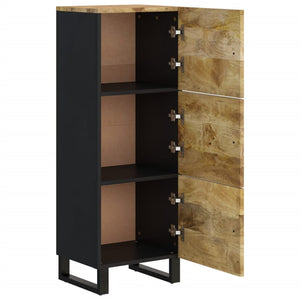 vidaXL Highboard with 3 Doors 40x33x110 cm Solid Wood Mango&Iron