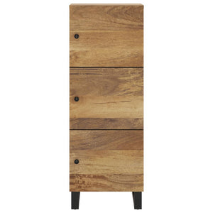 vidaXL Highboard with 3 Doors 40x33x110 cm Solid Wood Mango&Iron