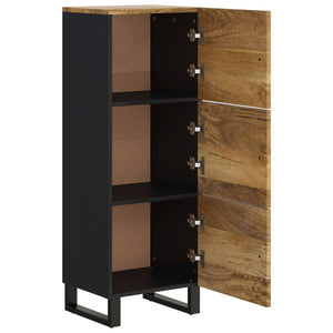 vidaXL Highboard with 3 Doors 40x33x110 cm Solid Wood Mango&Iron