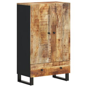 vidaXL Highboard with Drawer 60x33x100 cm Solid Wood Mango&Iron