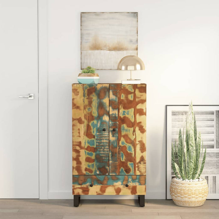 vidaXL Highboard with Drawer 60x33x100 cm Solid Wood Reclaimed&Iron