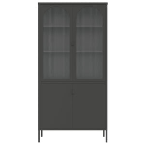 vidaXL Highboard Black 90x40x180 cm Glass and Steel