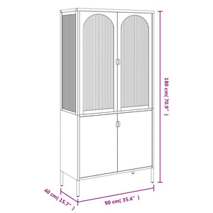 vidaXL Highboard Black 90x40x180 cm Glass and Steel