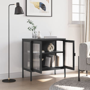 vidaXL Sideboard Black 70x35x70 cm Glass and Steel