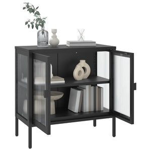 vidaXL Sideboard Black 70x35x70 cm Glass and Steel