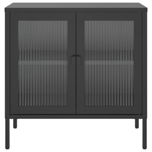 vidaXL Sideboard Black 70x35x70 cm Glass and Steel