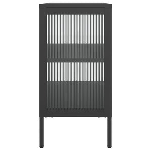 vidaXL Sideboard Black 70x35x70 cm Glass and Steel