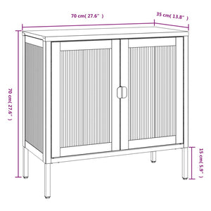 vidaXL Sideboard Black 70x35x70 cm Glass and Steel