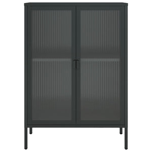 vidaXL Sideboard Black 75x35x105 cm Glass and Steel