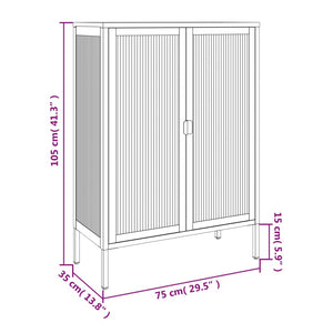 vidaXL Sideboard Black 75x35x105 cm Glass and Steel