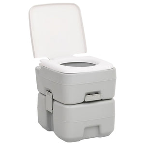 vidaXL Portable Camping Toilet Grey and White 20+10 L HDPE