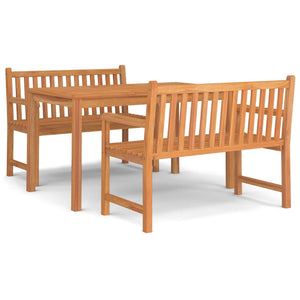 vidaXL 3 Piece Garden Dining Set Solid Wood Teak