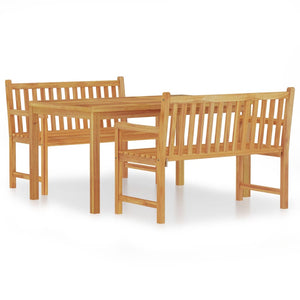 vidaXL 3 Piece Garden Dining Set Solid Wood Teak