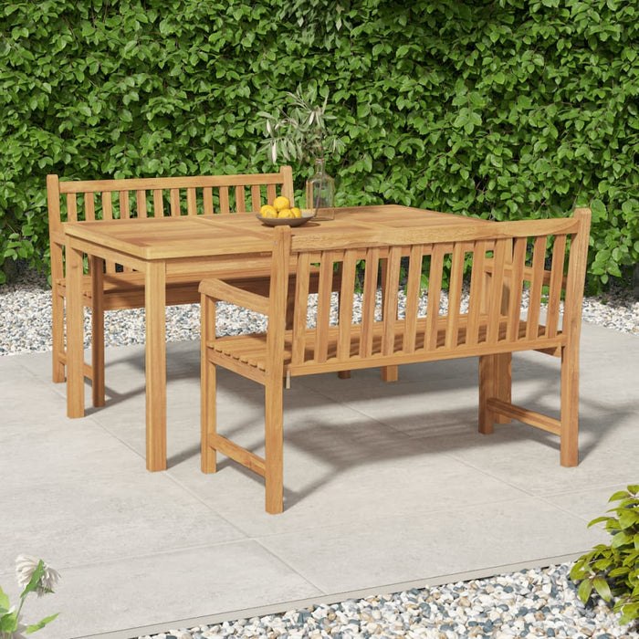 vidaXL 3 Piece Garden Dining Set Solid Wood Teak