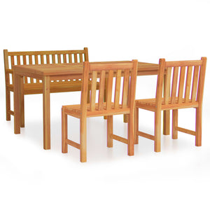 vidaXL 4 Piece Garden Dining Set Solid Wood Teak