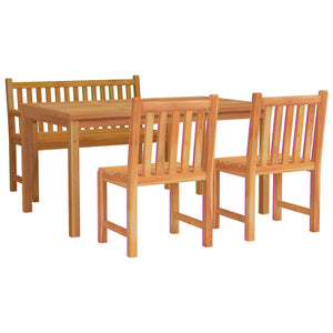 vidaXL 4 Piece Garden Dining Set Solid Wood Teak