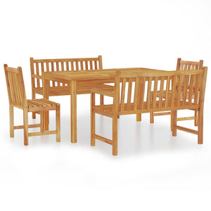 vidaXL 5 Piece Garden Dining Set Solid Wood Teak