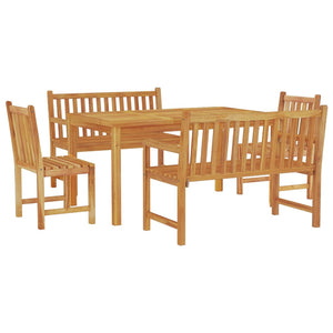 vidaXL 5 Piece Garden Dining Set Solid Wood Teak