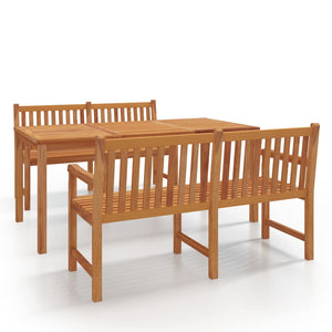 vidaXL 3 Piece Garden Dining Set Solid Wood Teak