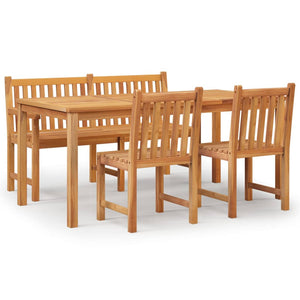 vidaXL 4 Piece Garden Dining Set Solid Wood Teak