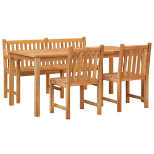 vidaXL 4 Piece Garden Dining Set Solid Wood Teak