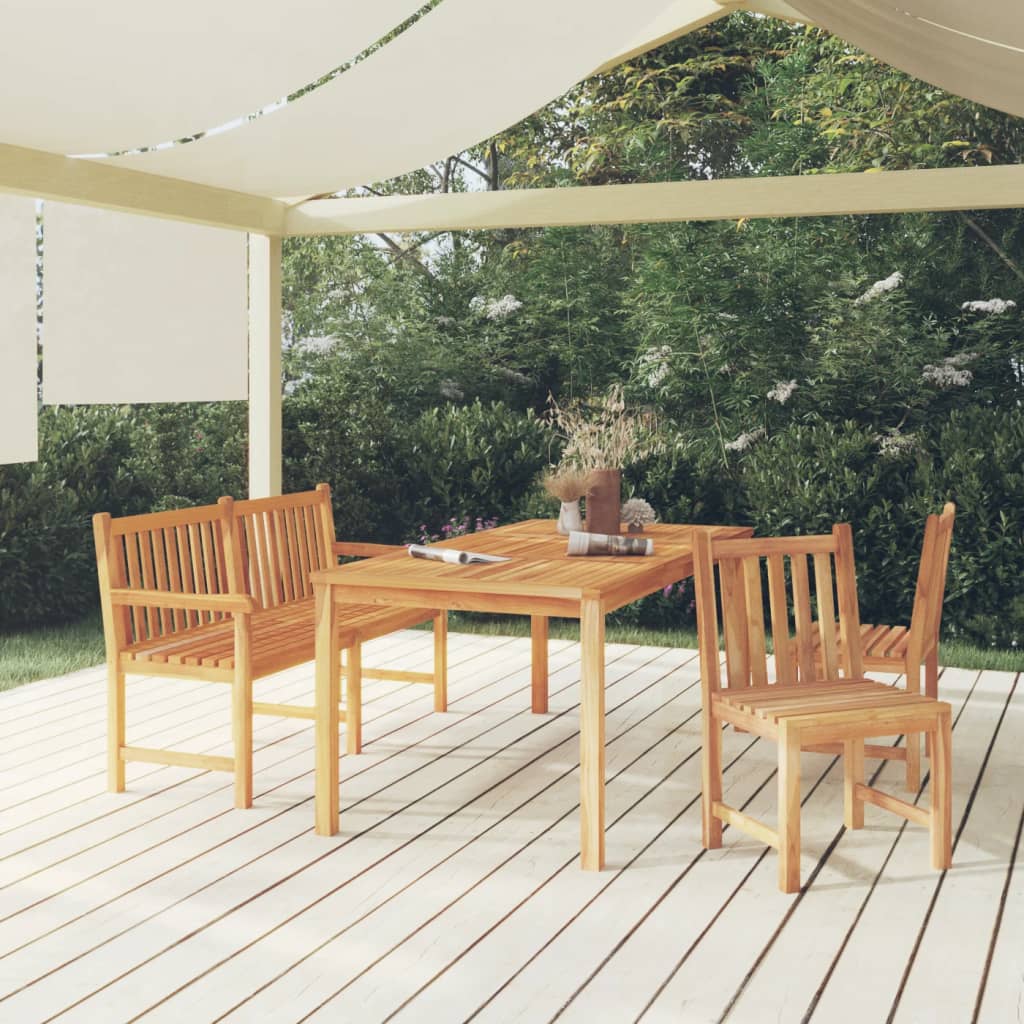 vidaXL 4 Piece Garden Dining Set Solid Wood Teak