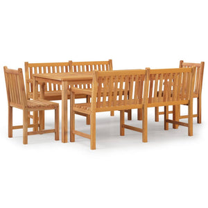 vidaXL 5 Piece Garden Dining Set Solid Wood Teak