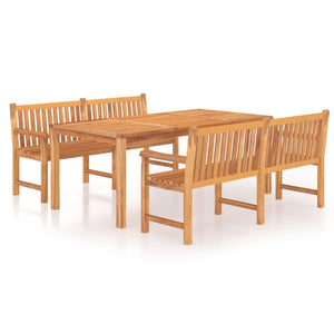 vidaXL 3 Piece Garden Dining Set Solid Wood Teak