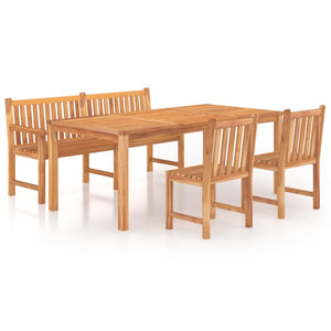 vidaXL 4 Piece Garden Dining Set Solid Wood Teak