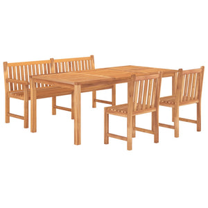 vidaXL 4 Piece Garden Dining Set Solid Wood Teak