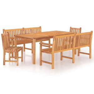 vidaXL 5 Piece Garden Dining Set Solid Wood Teak