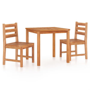 vidaXL 3 Piece Garden Dining Set Solid Wood Teak