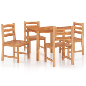 vidaXL 5 Piece Garden Dining Set Solid Wood Teak