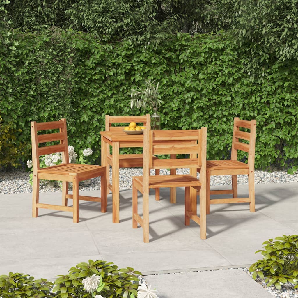 vidaXL 5 Piece Garden Dining Set Solid Wood Teak