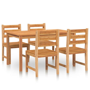 vidaXL 5 Piece Garden Dining Set Solid Wood Teak