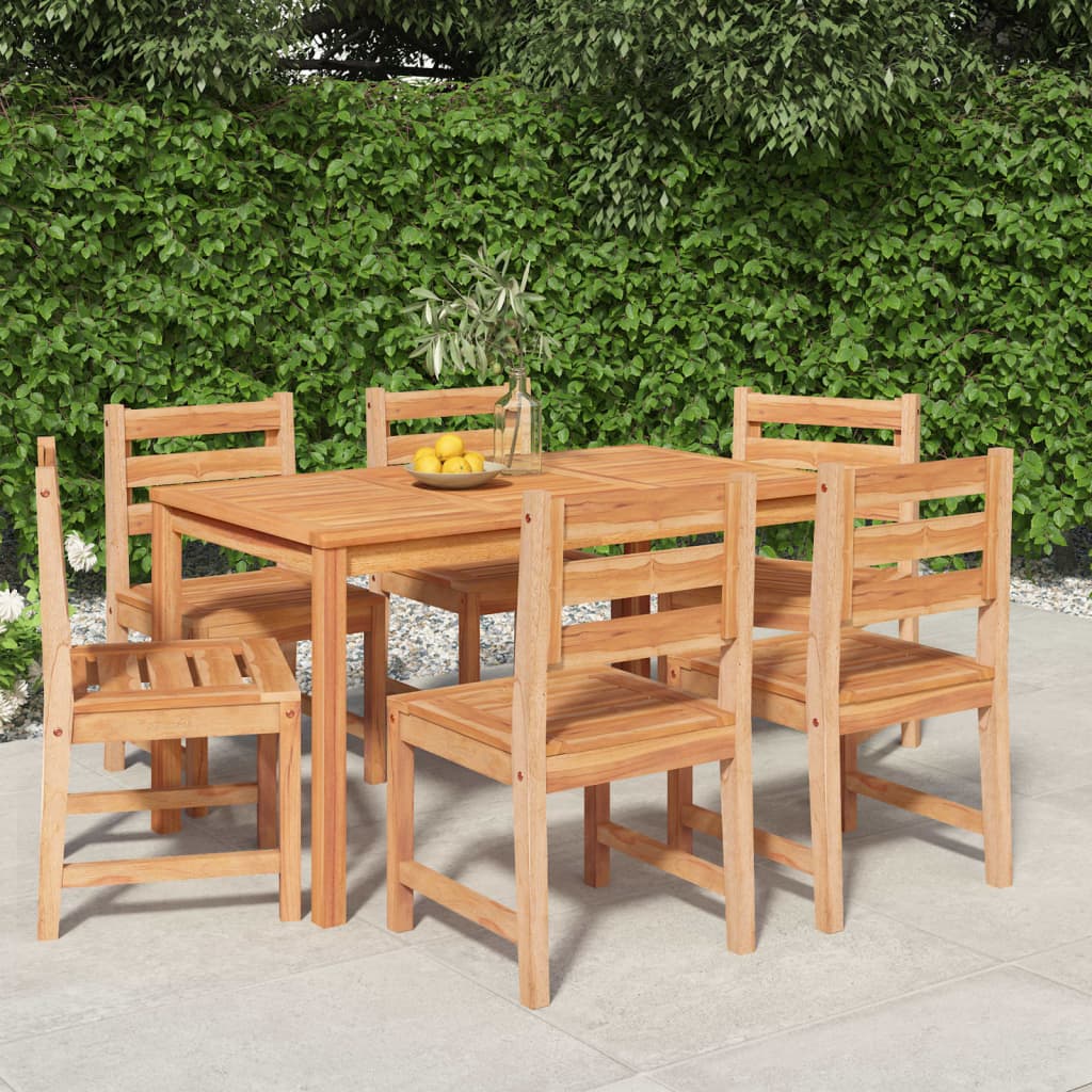 vidaXL 7 Piece Garden Dining Set Solid Wood Teak